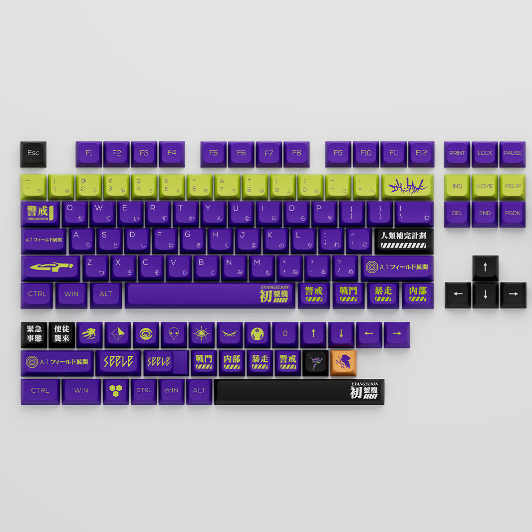 EVA-01 104+30 XDA-like Profile Keycap Set Cherry MX PBT Dye-subbed for Mechanical Gaming Keyboard
